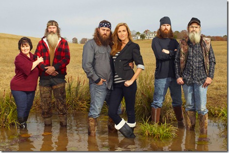 Miss Kay, Phil, Willie, Korie, Jase and Si Robertson (from left)